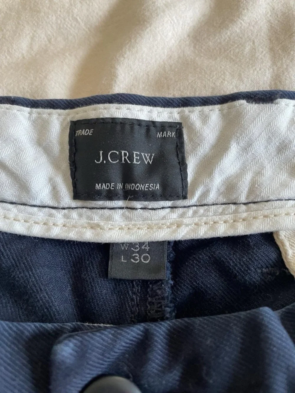 J. Crew Navy Blue Cotton Chinos